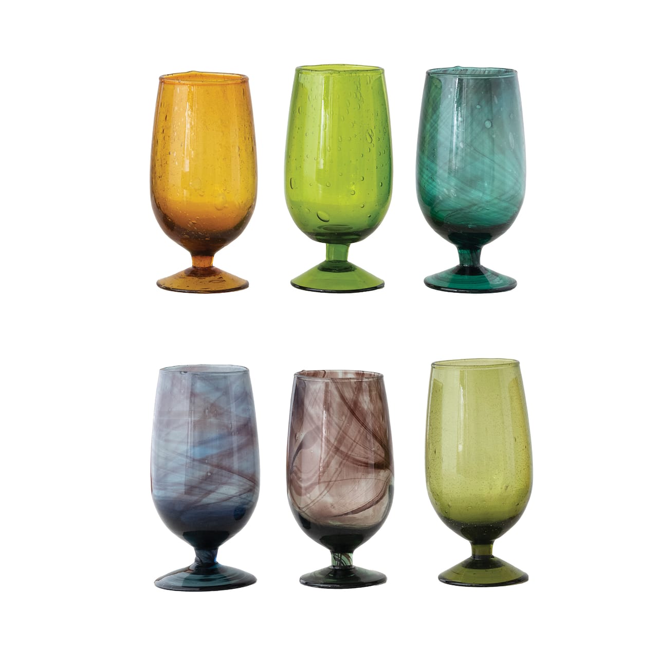 Hello Honey® 12oz. Hand-Blown Stemmed Drinking Glass Set